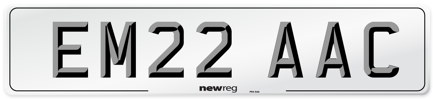 EM22 AAC Number Plate from New Reg
